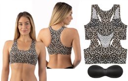 48 Pieces Women's Seamless Racerback Removable Padded Sports Bra - Women's Active Wear Tops