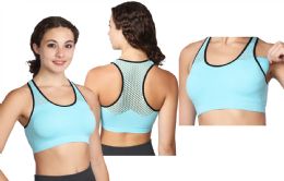 48 of Women's Seamless Removable Padded Racerback Mesh Sports Bra M-XL