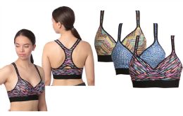 48 of Women's Cut Out Racer Back Sports Bra Assorted