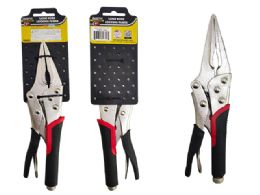 24 Pieces Long Nose Locking Pliers 9" Rubber Grip - Pliers