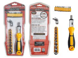 24 Pieces 21-Piece RATCHET SCREWDRIVER 6.5" Long SCREW BITS SOCKET - Screwdrivers and Sets