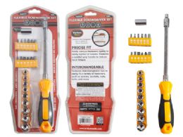 24 Pieces 23-Piece FLEXIBLE SCREWDRIVER 10" Long SCREWBITS SOCKET - Screwdrivers and Sets