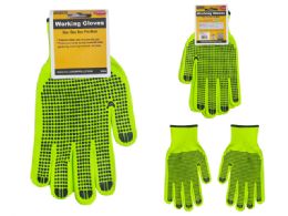 24 Pieces of WORKING GLOVES 1-PAIR With RUBBER DOTS