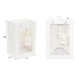 144 Pieces 7.1"x9.8"x5.1" White Open Window Gift Bag - Valentine Decorations