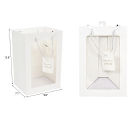 144 Pieces 10"x14"x7" White Open Window Gift Bag - Valentine Decorations