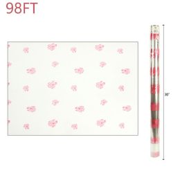24 Pieces 30"x100" Rose Printed Wrapping Plastic - Valentine Decorations