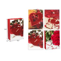 144 Pieces 10.2"x12.6"x4.7" Valentine Gift Bag - Valentine Gift Bag's