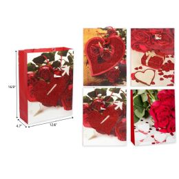 72 Pieces 12.6"x16.9"x4.7" Valentine Gift Bag - Valentine Gift Bag's