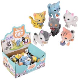 576 pieces 1.5" Flocked Micro Cat Assortment 24ct - Bulk Novelty Prizes