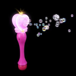 18 pieces 14.5" LighT-Up Neon Heart Bubble Wand - Bubbles