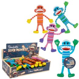 288 pieces 4" Bendable Sock Monkey - Bulk Novelty Prizes