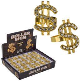 288 pieces Dollar Sign Ring 1.25" - Bulk Novelty Prizes