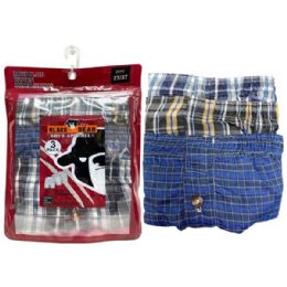12 pieces Black Bear Toddler 3-count Woven Boxers In Assorted Colors And Designs In Size 2t 3t - Boys Underwear