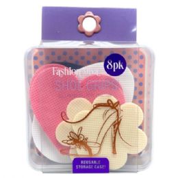 Wholesale Footwear Fashion Diva 8-count Cute Adhesive Shape Shoe Grips In Plastic Storage