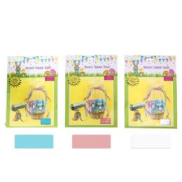72 pieces of Basket Shrink Wrap Pastel & Clear 3ast 24x30in W/4 Ribbons Easter Ins/pb