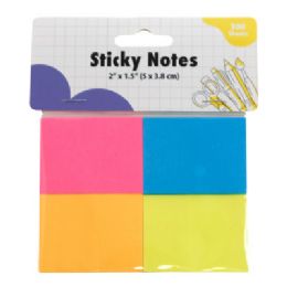 36 pieces Sticky Note Mini Pads 4ct 75sheet Ea Multicolor Per Pack Pbh - Sticky Note & Notepads