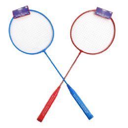 24 pieces Badminton Racket 24inl Red/blue W/sport Header - Sports Toys