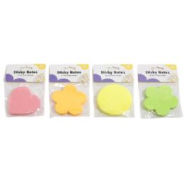 36 pieces Sticky Notes 100sheet Fun Shaped Pads 4ast Clrs Pbh - Sticky Note & Notepads
