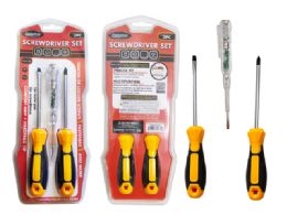 24 Pieces 3-Piece SCREWDRIVERS 4" Long and TESTER PEN 5.75" Long - Screwdrivers and Sets