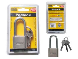 24 Pieces 40MM LONG SHACKLE NICKEL PLATED PADLOCK With 3 KEYS - Padlocks and Combination Locks