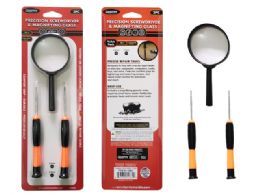 24 Pieces PRECISION SCREWDRIVER and MAGNIFYING GLASS 3-Piece SET - Screwdrivers and Sets