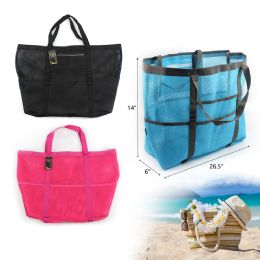 24 Pieces 25"x8"x15" Net Beach Bag - Tote Bags & Slings