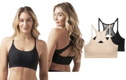 48 of Women's Pullover Sports Mesh Black Skin With Cross Back Straps Bra M-XL