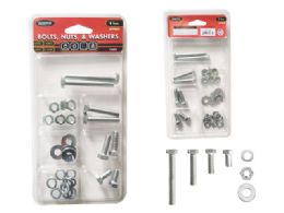 24 Pieces BOLTS NUTS WASHERS 8 SETS 8X25MM 8X40MM 8X60MM - Screws Nails and Anchors