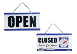 24 Pieces OPEN CLOSE SIGN 9.45"X4.72" 24X12CM WITH DIAL - Signs & Flags