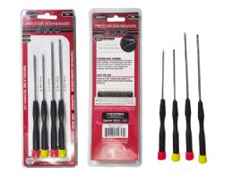 24 Pieces PRECISION SCREWDRIVERS 4-Piece 6.5" 7.5" Long RED YELLOw - Screwdrivers and Sets