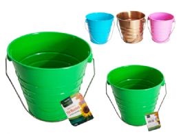 72 Pieces Tin Bucket Assorted Color 5.12incH-3.4inch X 4.7inch - Buckets & Basins