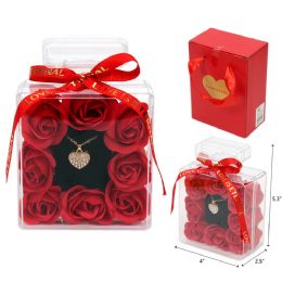 72 Pieces 4"x5.3" Valentine Necklace Gift Set - Light Up Toys