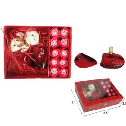 24 Pieces 8.5" X 2.3" X 7" BEAR, PERFUME, & ROSES IN GIFT BOX - Valentine Decorations
