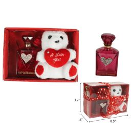 24 Pieces 8.5" X 4" X 3.7" Bear W/ Heart & Perfume In Gift Box - Valentine Decorations