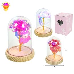 48 Pieces 4" X 5.5" Crystal Flower In Glass & Light - Valentine Decorations