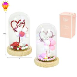 12 Pieces 5" X 7.5" Love Animal In Glass & Light - Valentine Decorations