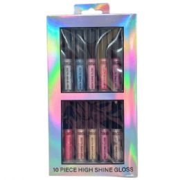 12 Wholesale Beauty Venture 10 Piece High Shine Lip Gloss Set In Metallics