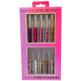 12 Wholesale Beauty Venture 10 Piece Lip Gloss Set In Natural Tones