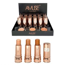 48 pieces Amuse Cosmetics Assorted Cream Highlight Stick In Countertop Display - Cosmetic Cases