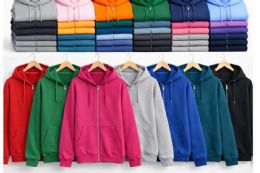 Unisex Plus Size Cotton Full Zip Hoodies Assorted Colors Size 3X-Large