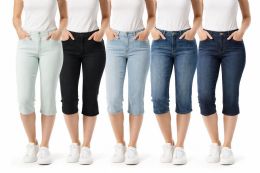 Yacht & Smith Ladies Denim Bermuda Capri Pants Assorted Sizes And Colors
