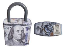 24 Pieces Saving Bank Tin Us Dollar Padlock Shape - Coin Holders & Banks