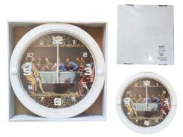 24 Pieces White Round Wall Clock - Last Supper Design - Home Accessories