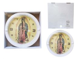 24 Pieces White Round Wall Clock - Guadalupe Image Design 10.25" DIA - Home Accessories