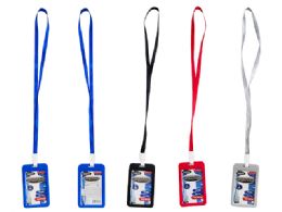144 of ID CARD HOLDER With NECK STRAP 2.75"X4.4" 4 Assorted Colors