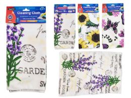 144 Pieces Cleaning Cloth Microfiber Printed 40x60cm - Kitchen Towels