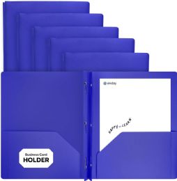 96 of Poly 2-Pockets Portfolio Solid Color With 3-Prong, Blue