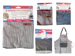144 Pieces Apron With Hand Wipes 69x70cm Grey Blue Pink Color - Kitchen Aprons