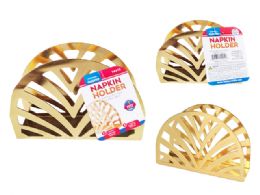 96 Pieces NAPKIN HOLDER GOLD WAVE 5.1X3.5X1.6" 13X4X9CM - Napkin and Paper Towel Holders