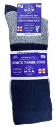 36 Pairs Yacht & Smith Men's Cotton Diabetic Assorted Colors Thermal Crew Socks Size 10-13 - Men's Diabetic Socks